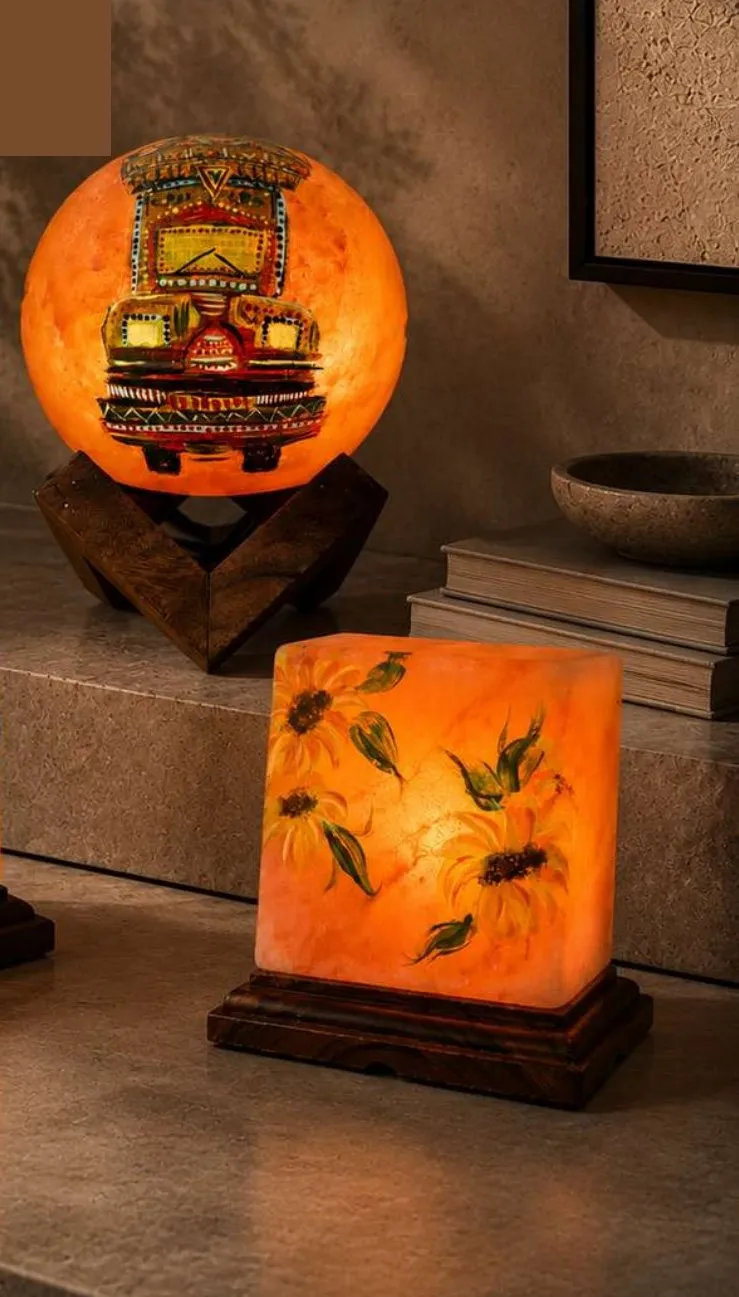 Hand-painted Art & Salt lamps