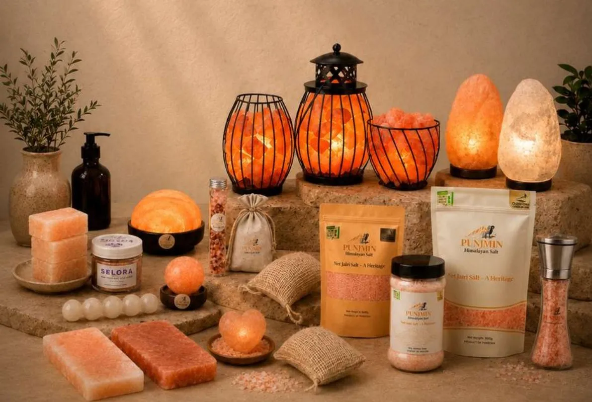 The Punjmin Himalayan Salt range — salt lamps, edible salt, culinary pieces and wellness products