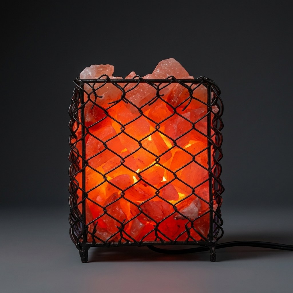 Wrought Iron Basket Square Shape Lamp — Salt Lamps