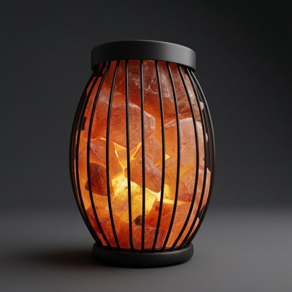Wrought Iron Basket Lantern Shape Lamp — Salt Lamps