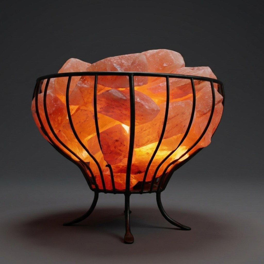 Wrought Iron Basket 3 Ring Shape Lamp — Salt Lamps