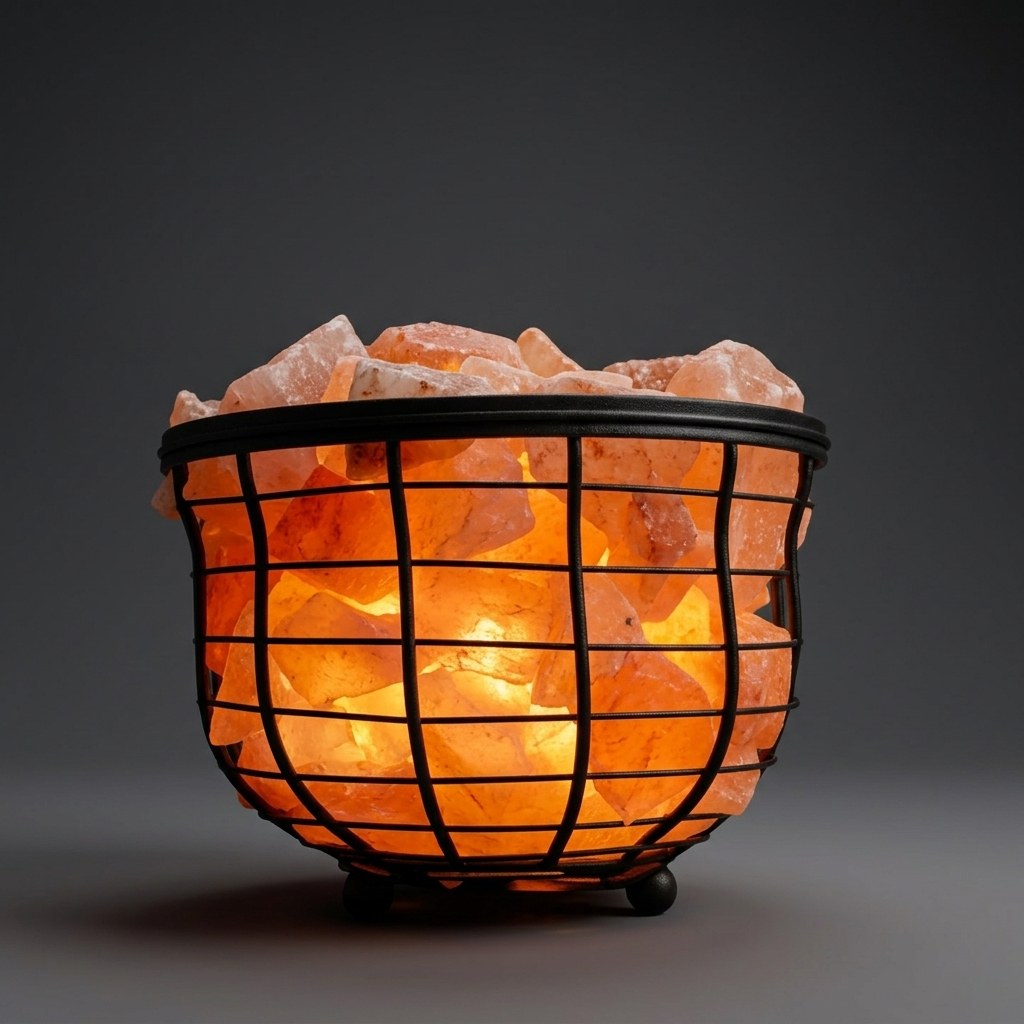 Wrought Iron Basket Bowl Shape Lamp — Salt Lamps