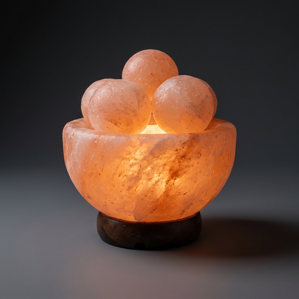 Rock Salt Lamp Bowl with Balls — Salt Lamps