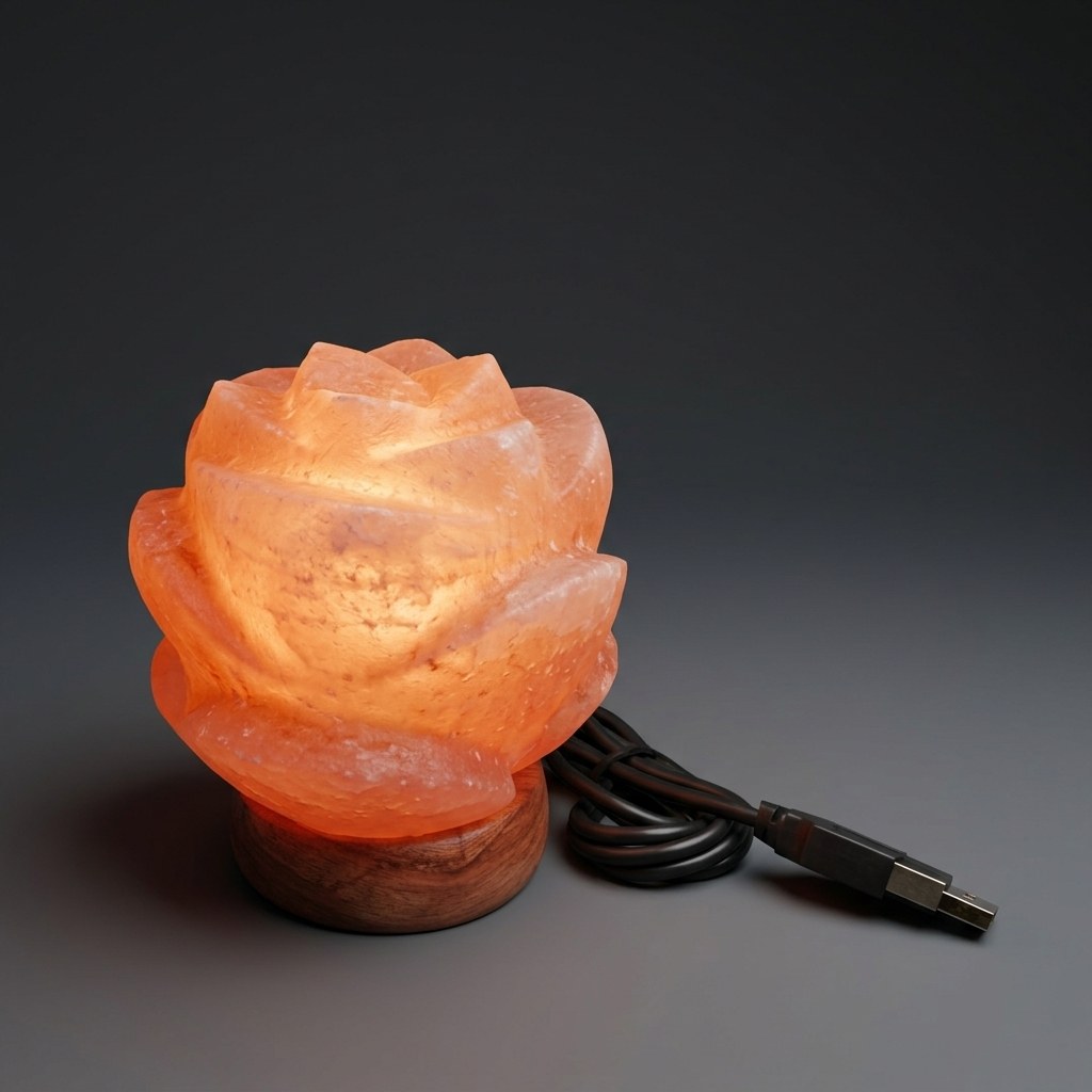 Color Changing USB Salt Lamp – Rose Flower — Salt Lamps
