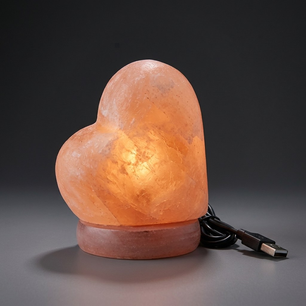 Color Changing USB Salt Lamp – Heart — Salt Lamps