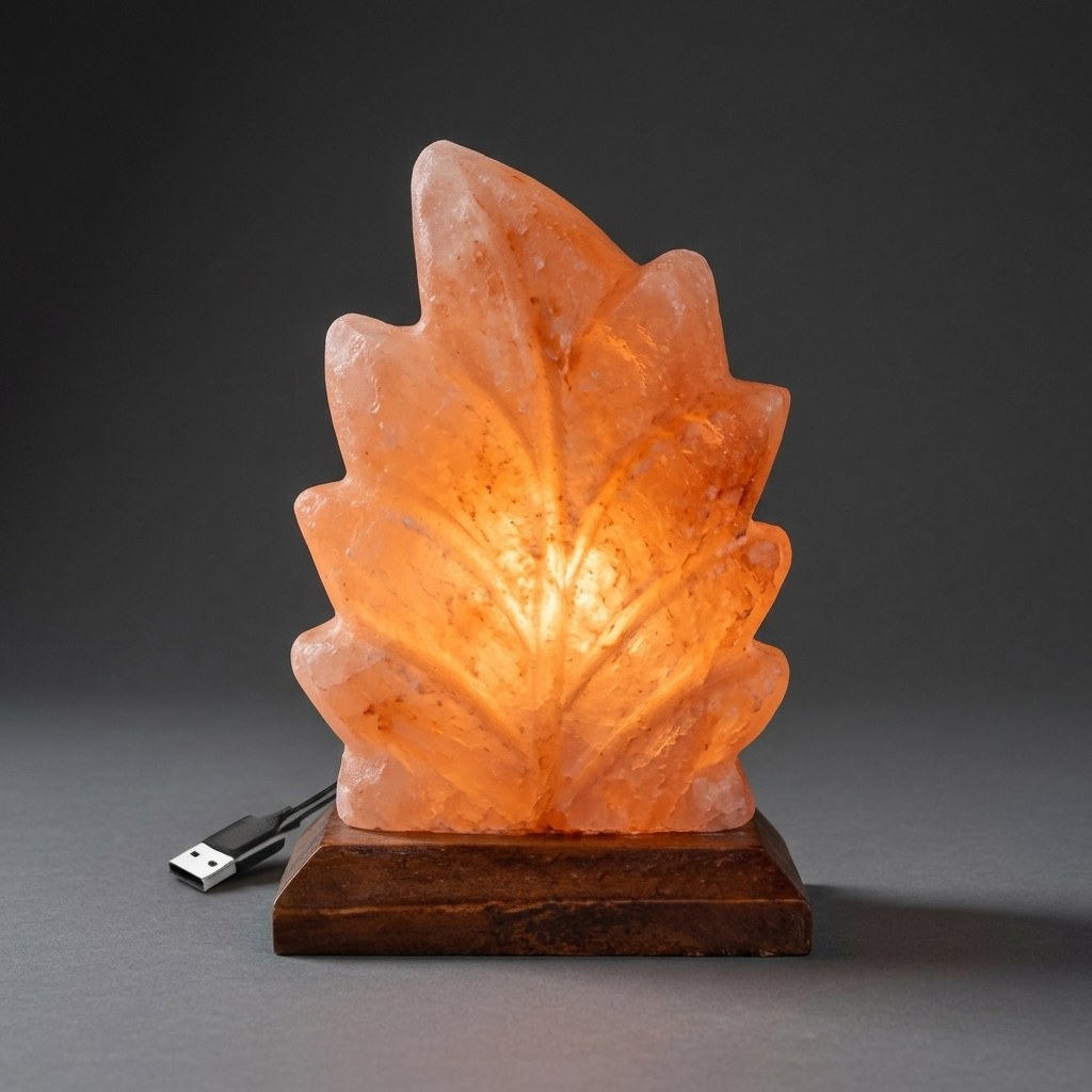 Color Changing USB Salt Lamp – Leaf — Salt Lamps