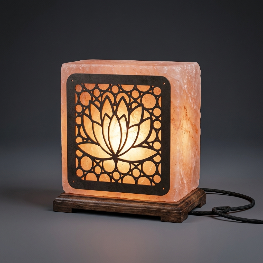Rock Salt Lamp – Wooden Sheet Square — Salt Lamps